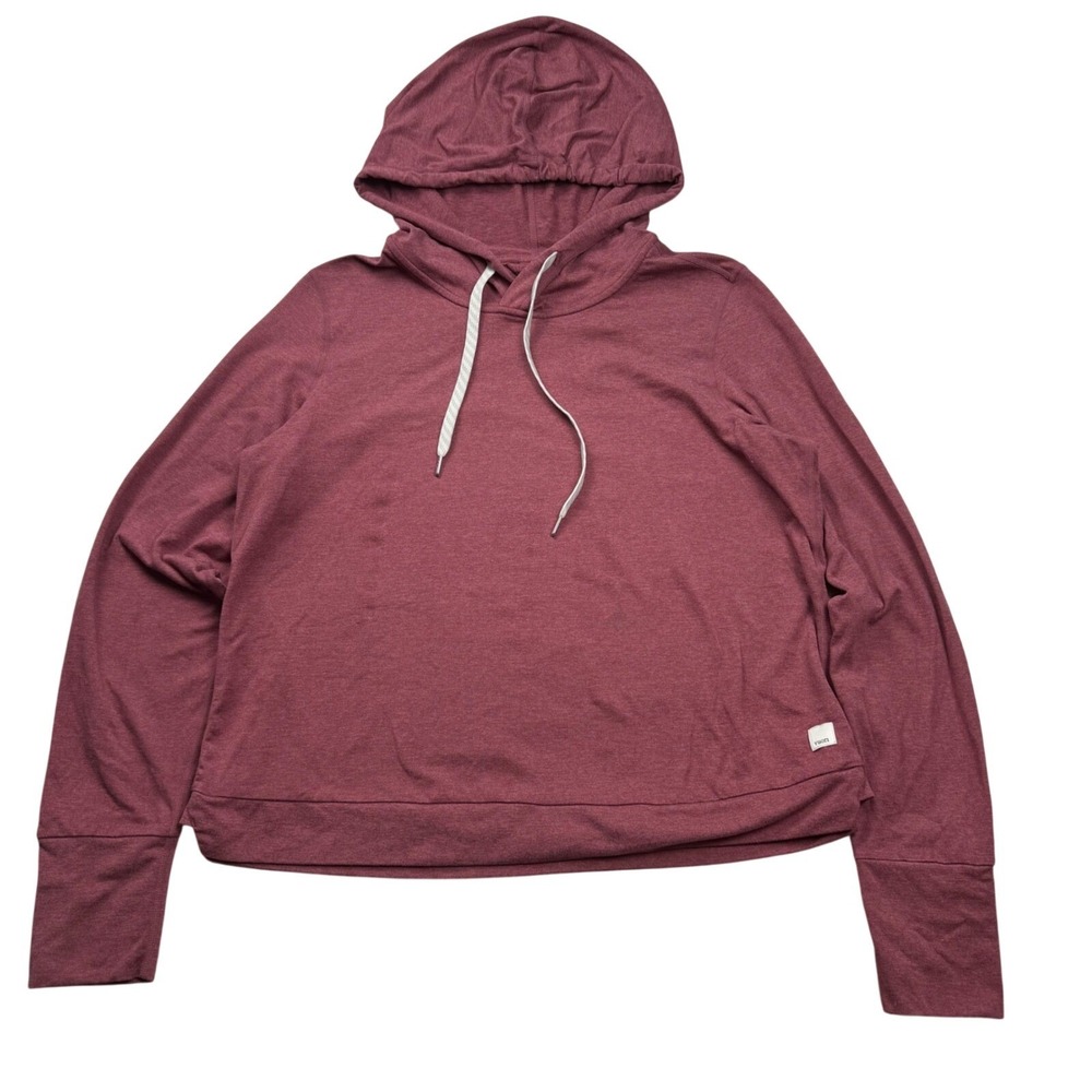Vuori Halo Essential Hoodie Dark Berry Heather DreamKnit Pullover VW226 Mens M